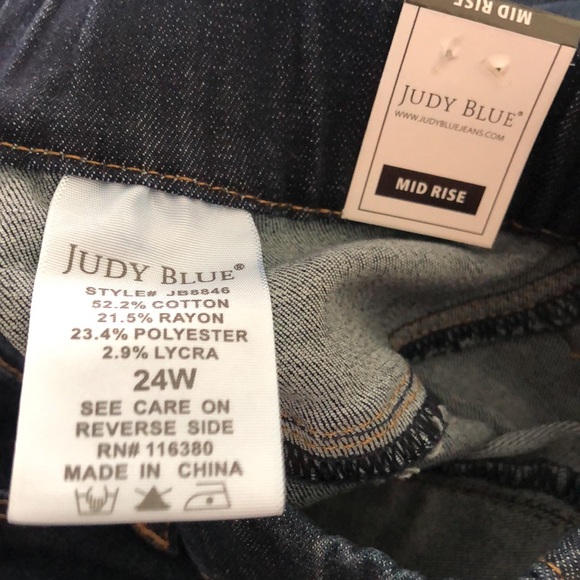 Judy Blue Dark Denim Mid-Rise Skinny Jeggings Size 24W - Picture 7 of 7